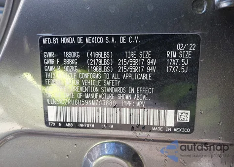 2022 Honda Hr-V Awd Ex z USA, uszkodzony, nr VIN 3CZRU6H59NM753880